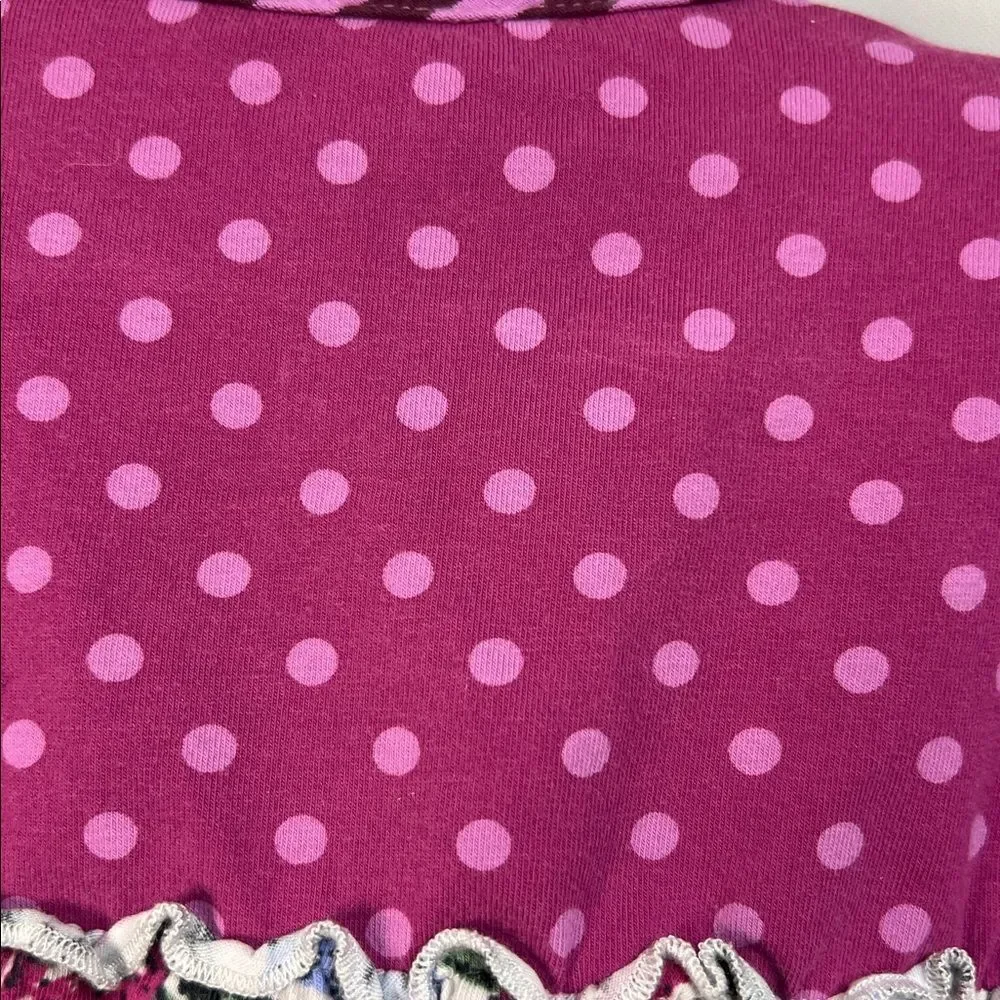 Matilda Jane New Trails purple polka dot and floral tunic size 6-12 months Pit